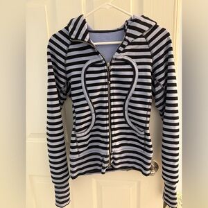 Striped navy and light blue lululemon Zip-Up Hoodie